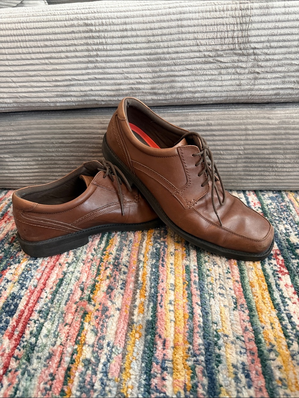 Rockport Men's Brown Leather Lace-Up Oxfords